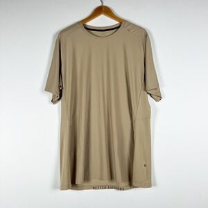 Lululemon Men's Crew Neck Short Sleeve Athletic Casual Tee Shirt Top Beige XXL